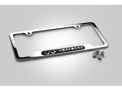 Infiniti License Plate Frame and Valve Stem Caps Package - Chrome Frame (INFINITI Logo) and Caps (set of 4) 999MB-YX001