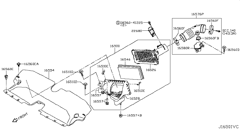 Infiniti 16500-HG00C Air Cleaner