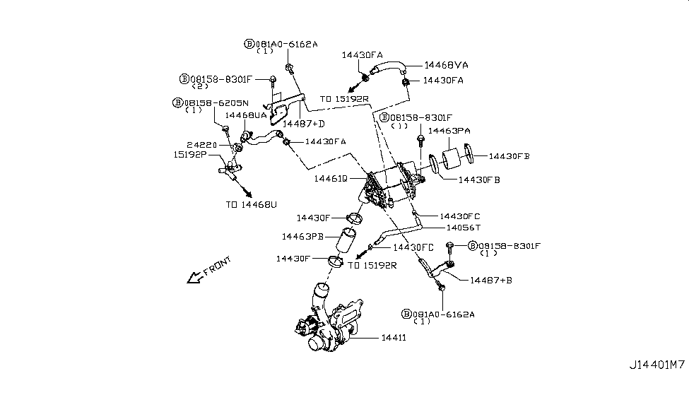 Infiniti 14487-5CA0B Bracket-Inter Cooler