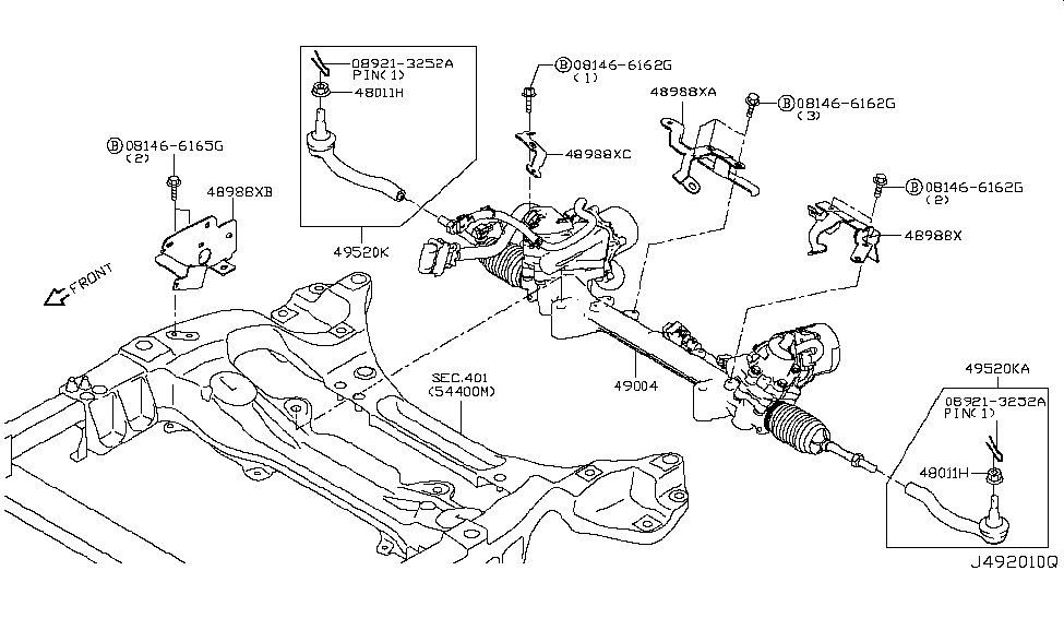 Infiniti 49004-5CB1A Gear & Linkage Sub Assembly-Power Steering