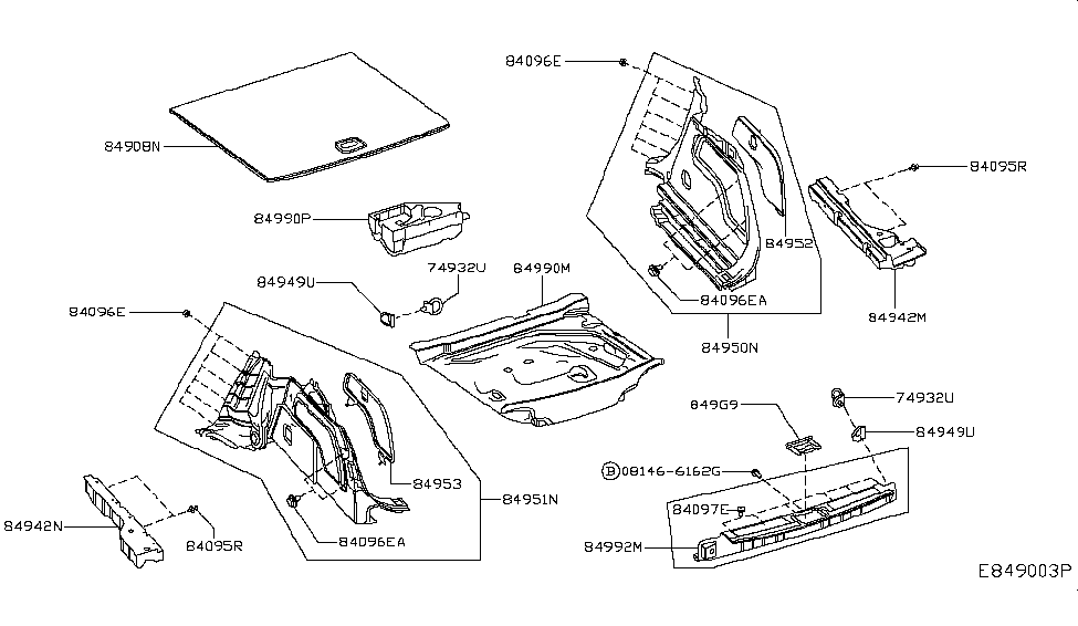 Infiniti 84908-5DA0B Finisher Assy-Luggage Floor,Center