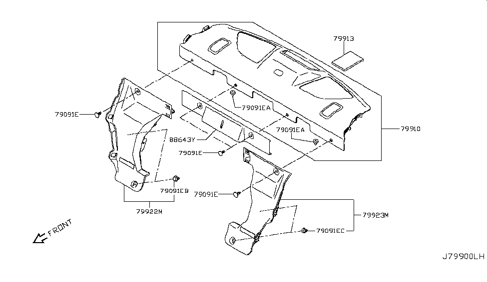 Infiniti 79921-5CA0A Finisher-Seat Back,LH