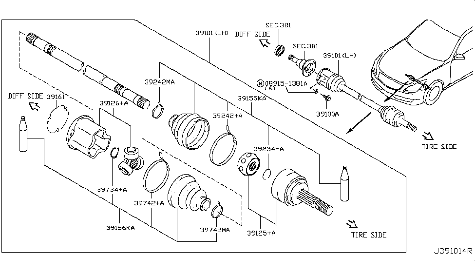 3974105U89 Genuine Infiniti Parts