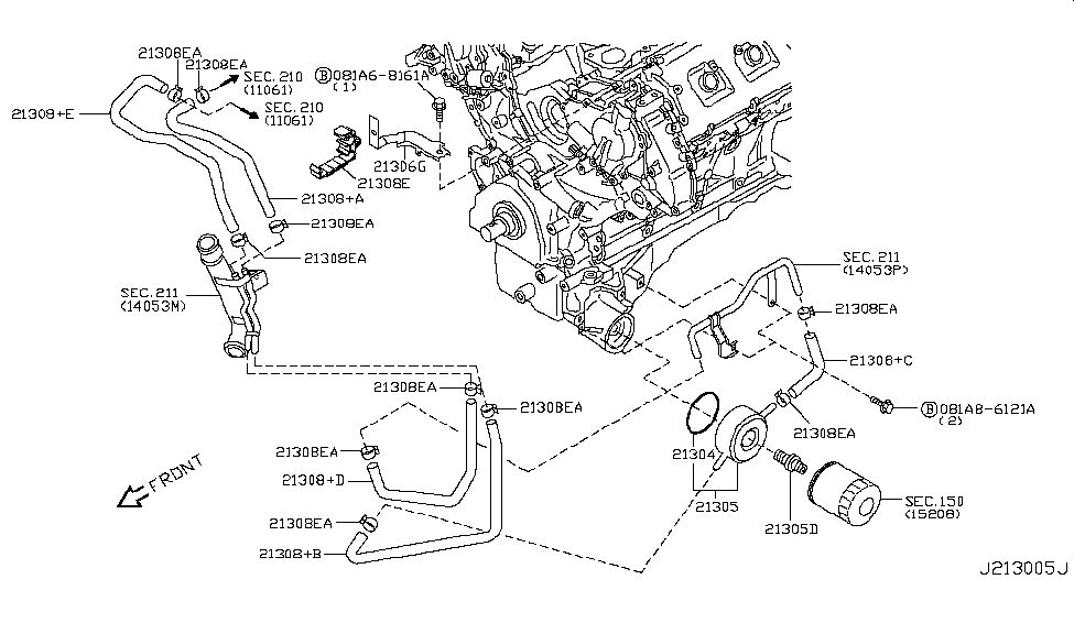 Infiniti 21311-CG200 Bracket-Heater Hose Clamp