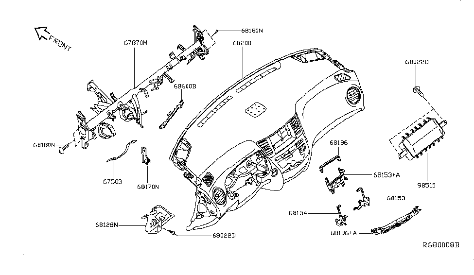 Infiniti 67870-3JA0A Member Assy-Steering