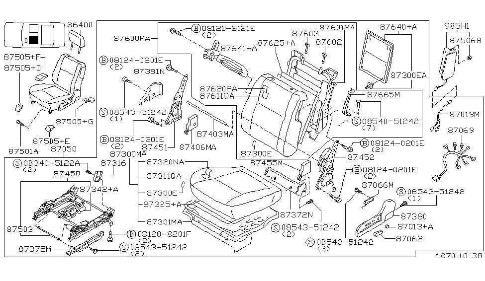 Infiniti 87650-6P649 Back Assembly-Front Seat, LH