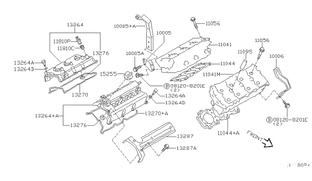 2002 Infiniti I35 Gasket-Cylinder Head Diagram for 11044-8J102