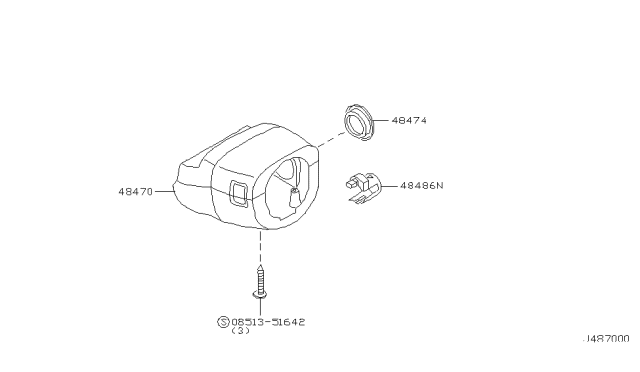 2002 Infiniti I35 Cover Set-Steering Column Diagram for 48470-5Y802