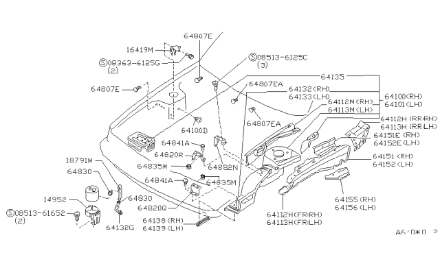 1992 Infiniti M30 Hoodledge-Lower,Front LH Diagram for 64113-F6630