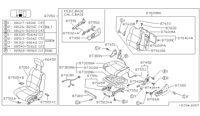 1991 Infiniti M30 STPPER Assembly-Head Rest Gray Diagram for 87602-50A02