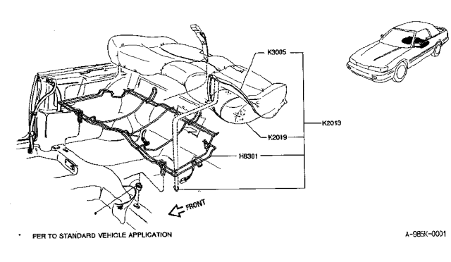 1990 Infiniti M30 Cushion Assy-Rear Seat Diagram for K2013-9X001