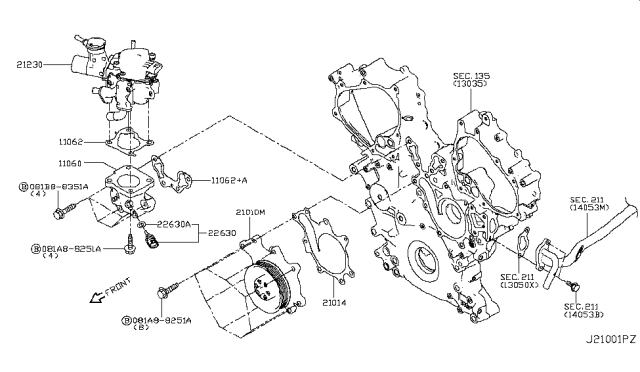 2019 Infiniti Q50 Washer Outlet Diagram for 11062-5CA2A