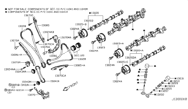2010 Infiniti FX35 SPROCKET-CAMSHAFT Intake Diagram for 13025-1CA2A