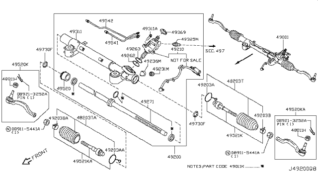 2013 Infiniti FX50 Socket Kit-Tie Rod,Outer Diagram for D8640-1CA0A