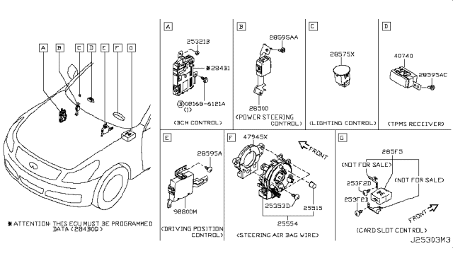 2013 Infiniti G37 Control Assembly-Power Steering Diagram for 28500-JK00C