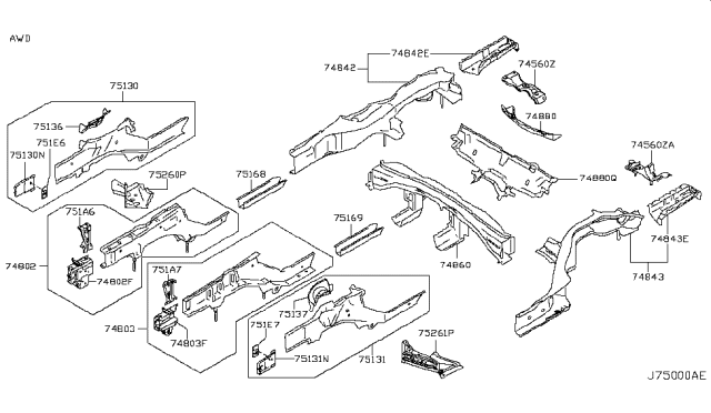 2008 Infiniti G35 Member-Side,Front LH Diagram for G5111-1NC5A