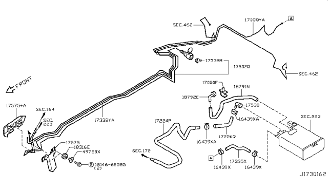 2011 Infiniti G25 Tube-Breather Diagram for 17338-1NC0A
