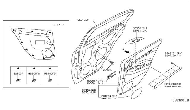 2012 Infiniti G25 Grille-Rear Speaker, LH Diagram for 28175-1NF0A