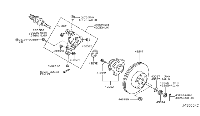 2012 Infiniti G25 Rotor-Disc Brake,Rear Diagram for 43206-EG000