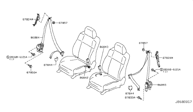 2015 Infiniti Q40 Front Seat Belt Diagram