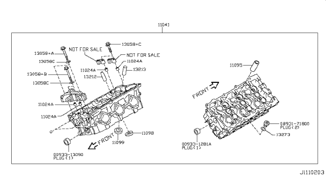 2011 Infiniti G37 Insert-Valve Exhaust Diagram for 11099-35U6A