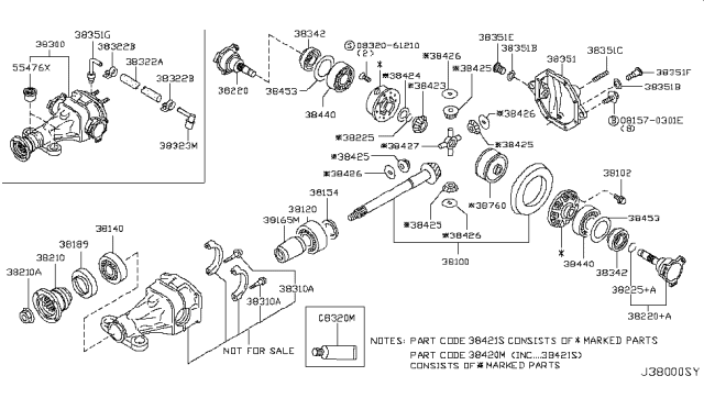 2012 Infiniti G25 Washer-Thrust,Side Gear Diagram for 38424-0C006