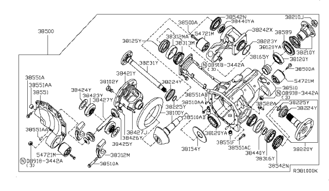 2005 Infiniti QX56 Washer-Thrust,Side Gear Diagram for 38424-8S112
