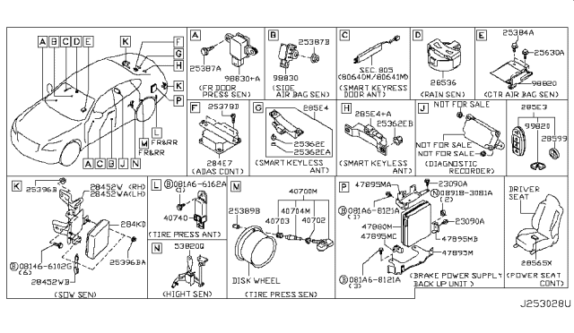 2013 Infiniti M35h Control Assembly-Power Seat Diagram for 28565-1MA0C