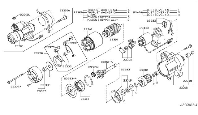 2011 Infiniti EX35 Motor Assy-Starter Diagram for 23300-JK20B