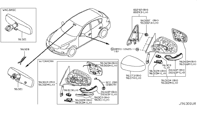 2015 Infiniti QX50 Lamp Assembly-PUDDLE,LH Diagram for 963C3-1BA0A