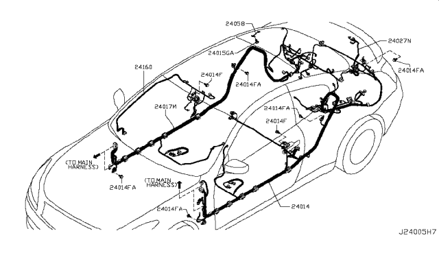 2009 Infiniti G37 Harness Assembly-Body Diagram for 24014-JL00A