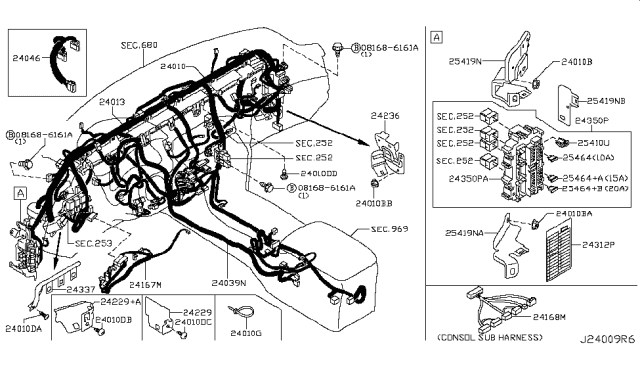 2013 Infiniti M56 Block Assembly-Junction Diagram for 24350-1PM0A