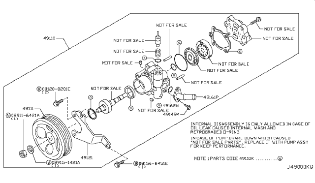 2012 Infiniti M37 Power Steering Pump Diagram 3