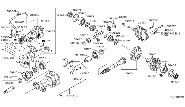 2016 Infiniti Q70 Final Assembly Drive Diagram for 38300-1MA4A