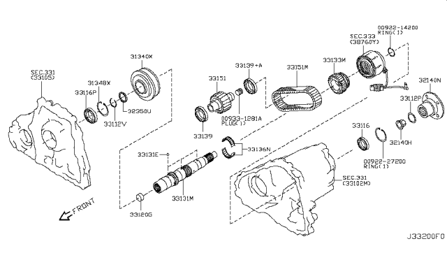 2011 Infiniti M37 Transfer Gear Diagram 3