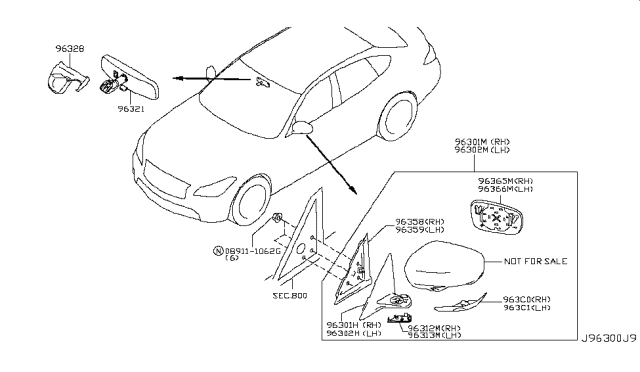 2011 Infiniti M37 FINISHER Assembly-Side View,RH Diagram for K63C0-1MA0A