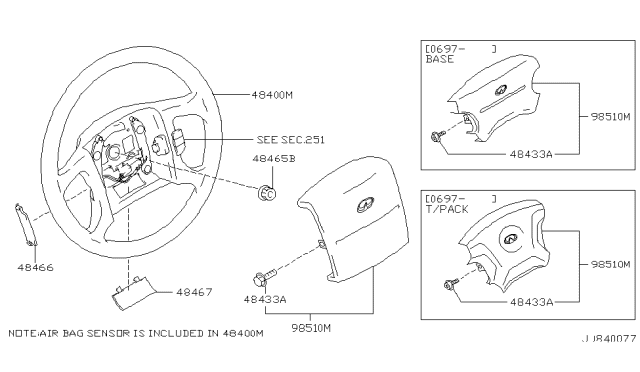 1997 Infiniti I30 Lid-Steering,Lower Diagram for 48467-6P001