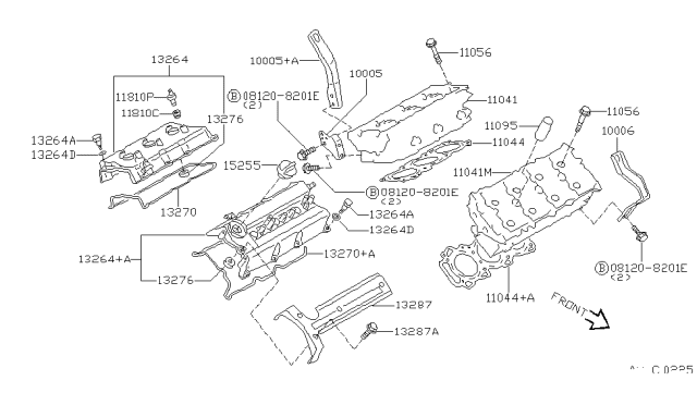 1996 Infiniti I30 Bolt-Cylinder Head Diagram for 11056-31U00