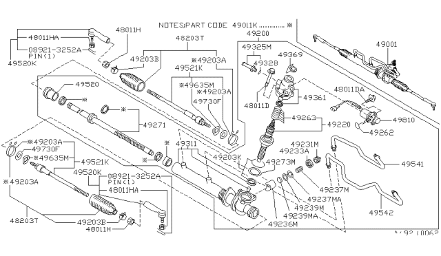 1997 Infiniti I30 Tube Assy-Cylinder Diagram for 49541-40U00
