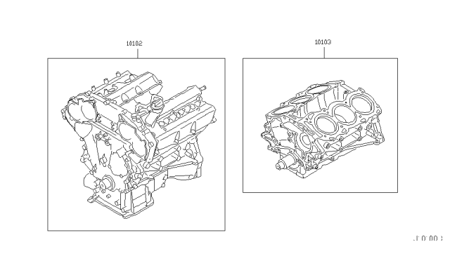 2006 Infiniti M45 Bare & Short Engine Diagram 2
