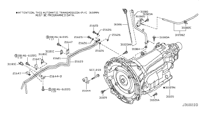 2008 Infiniti M35 Trans - Assembly Automatic Diagram for 31020-EJ74E