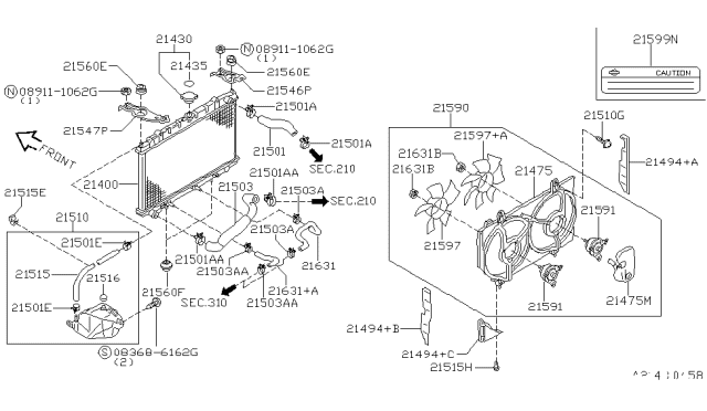 2001 Infiniti G20 Fan-Motor Diagram for 21486-1L000