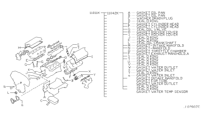 2004 Infiniti G35 Gasket Kit-Valve REGRind Diagram for 11042-CD325