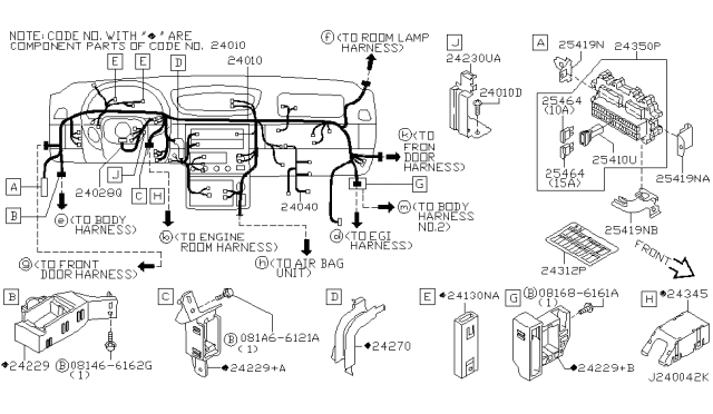 2006 Infiniti G35 Harness Assembly-Main Diagram for 24010-CM30C