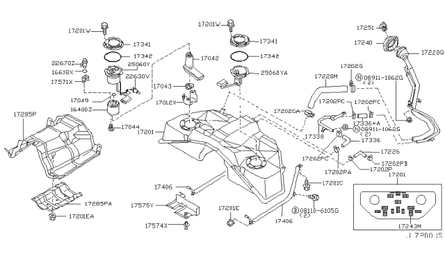 2005 Infiniti G35 In Tank Fuel Pump Assembly Diagram for 17042-AC700