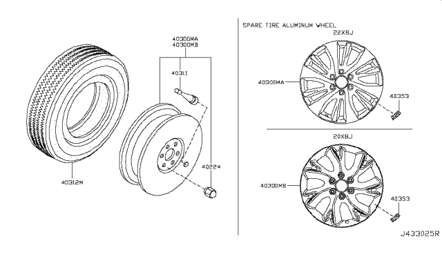2018 Infiniti QX80 Road Wheel & Tire Diagram 8