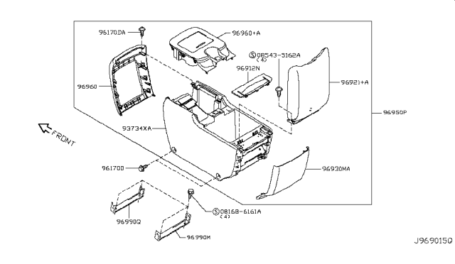 2014 Infiniti QX80 Console Box Diagram 4