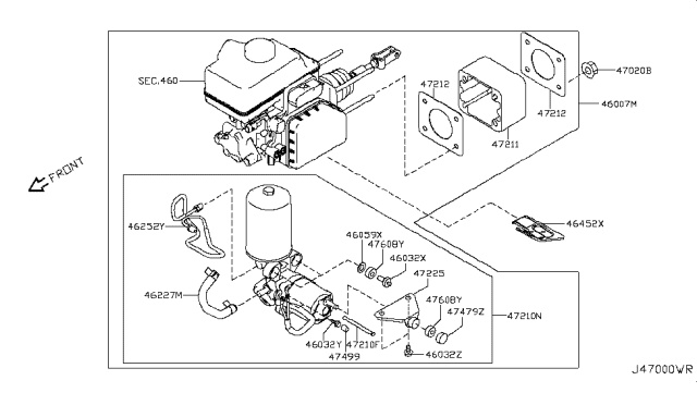 2013 Infiniti QX56 Control Assembly-Brake Diagram for 46007-1LA5B