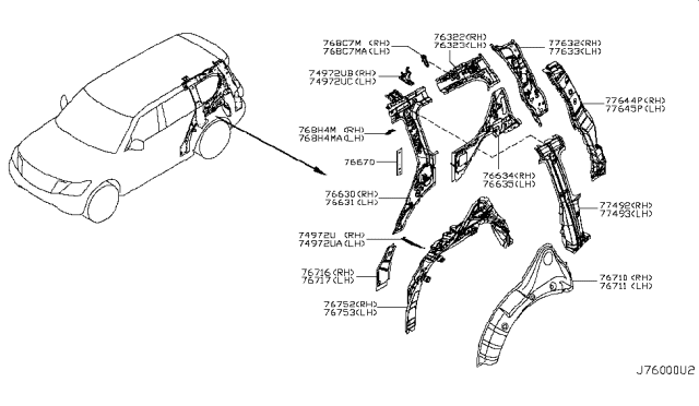 2015 Infiniti QX80 Body Side Panel Diagram 3