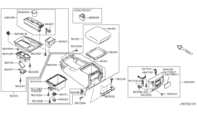 2014 Infiniti QX80 Console Box Diagram 1